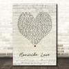James Arthur Homicide Love Script Heart Song Lyric Print