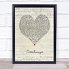 James Arthur Treehouse Script Heart Song Lyric Print
