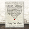 James Blunt Carry You Home Script Heart Song Lyric Print
