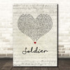James TW Soldier Script Heart Song Lyric Print