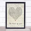 Jennifer Rush The Power of Love Script Heart Song Lyric Print