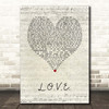 Jessie J L.O.V.E. Script Heart Song Lyric Print