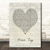 Jessie J Price Tag Script Heart Song Lyric Print