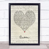 Jessie J Queen Script Heart Song Lyric Print