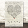 Jim Brickman My Heart Belongs to You Script Heart Song Lyric Print