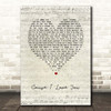 Johnny Cash Cause I Love You Script Heart Song Lyric Print
