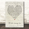 Johnny Cash I'll Be Loving You Script Heart Song Lyric Print