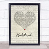 Justin Bieber Habitual Script Heart Song Lyric Print