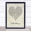 Justin Bieber Intentions Script Heart Song Lyric Print