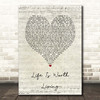 Justin Bieber Life Is Worth Living Script Heart Song Lyric Print