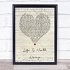 Justin Bieber Life Is Worth Living Script Heart Song Lyric Print