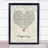 Kasabian Happiness Script Heart Song Lyric Print