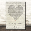 Keith Urban Youre My Better Half Script Heart Song Lyric Print