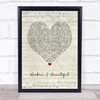 Kelly Clarkson Broken & Beautiful Script Heart Song Lyric Print