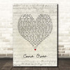 Kenny Chesney Come Over Script Heart Song Lyric Print