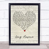 Kevin Mayhew Sing Hosana Script Heart Song Lyric Print
