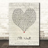 Kygo & Sasha Sloan I'll Wait Script Heart Song Lyric Print