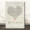 LANCO Born To Love You Script Heart Song Lyric Print