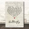 Lenny Kravitz Butterfly Script Heart Song Lyric Print