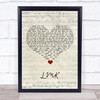 Lil XXEL LMK Script Heart Song Lyric Print