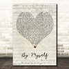 Linkin Park By Myself Script Heart Song Lyric Print