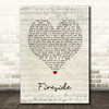 Arctic Monkeys Fireside Script Heart Song Lyric Print