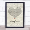 5 Seconds Of Summer Wildflower Script Heart Song Lyric Print