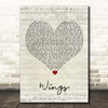 Little Mix Wings Script Heart Song Lyric Print