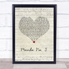 Lou Bega Mambo No. 5 Script Heart Song Lyric Print