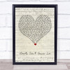 Arlissa Hearts Ain't Gonna Lie Script Heart Song Lyric Print