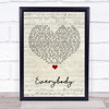 Mac Miller Everybody Script Heart Song Lyric Print