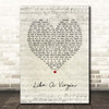 Madonna Like A Virgin Script Heart Song Lyric Print