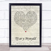 Maharishi T? ar y Mynydd Script Heart Song Lyric Print