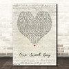 Mariah Carey One Sweet Day Script Heart Song Lyric Print