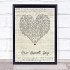Mariah Carey One Sweet Day Script Heart Song Lyric Print