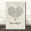 Marillion Beautiful Script Heart Song Lyric Print