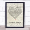 Maroon 5 Sweetest Goodbye Script Heart Song Lyric Print