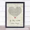 Marvin Gaye & Tammi Terrell If This World Were Mine Script Heart Song Lyric Print
