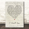 Marvin Gaye I Want You Script Heart Song Lyric Print