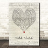 Maxi Priest Wild World Script Heart Song Lyric Print