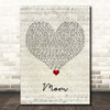 Meghan Trainor Mom Script Heart Song Lyric Print