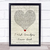 Riley Green I Wish Grandpas Never Died Script Heart Song Lyric Wall Art Print