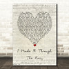 Barry Manilow I Made It Through The Rain Script Heart Song Lyric Wall Art Print
