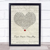 Scotty McCreery Five More Minutes Script Heart Song Lyric Wall Art Print