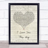 Scotty McCreery I Love You This Big Script Heart Song Lyric Wall Art Print