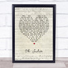 Shakin' Stevens Oh Julie Script Heart Song Lyric Wall Art Print