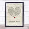 Simon & Garfunkel Homeward Bound Script Heart Song Lyric Wall Art Print