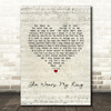 Solomon King She Wears My Ring Script Heart Song Lyric Wall Art Print