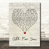 Stick Figure All For You Script Heart Song Lyric Wall Art Print