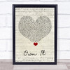 Stormzy Own It Script Heart Song Lyric Wall Art Print